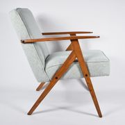Vintage original armchair, fully restored, 1960s, green upholstery