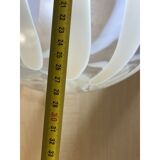 Contemporary transparent and white sphere pendant in murano glass