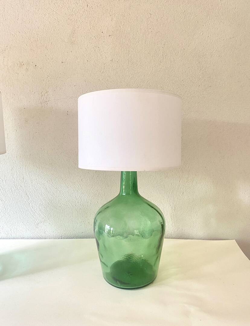 Glass lamp, new 2M fabric cable, lampshade