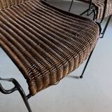 4 Frederick Weinberg wicker iron chairs | 1960s