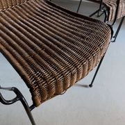 4 Frederick Weinberg wicker iron chairs | 1960s