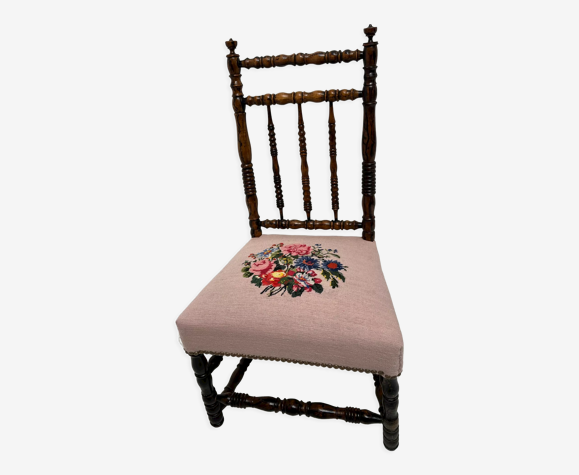 Children's chair Napoleon III wood turned vintage