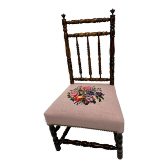 Children's chair Napoleon III wood turned vintage