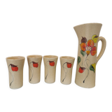 Orangeade service, pitcher and cup Vallauris Gladys
