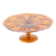 Art Deco Orange Cake Dish Mother of Pearl Pastry Dish Depression Glass