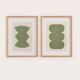 Duo of abstract paintings - 30x40cm - paintings on paper - signed Eawy