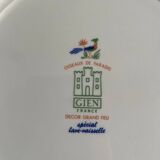 Grand plat Gien oiseaux paradis