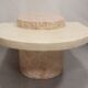 Oval stone coffee table Mactan brutalist marble by Magnussen PONTE