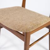 Chaise de salle à manger en teck et tissu, conception danoise des années 1960