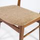 Dining room chair in teak and light fabric of danish design from the 1960s.