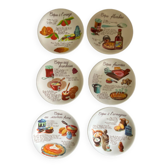 Set of 6 Téfal melamine plastic plates Crepe recipe ø 23.5 cm