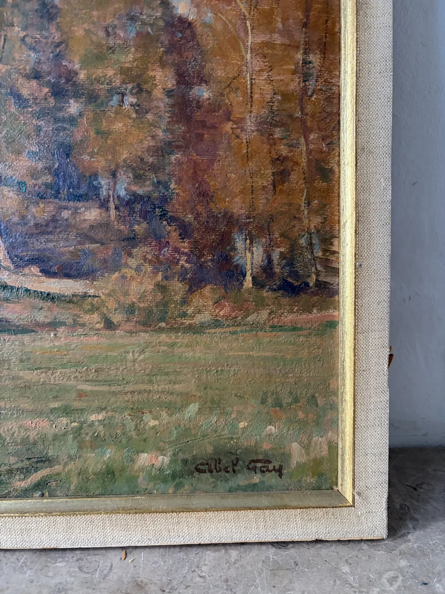 Landscape with cows, signed Abel Gay.