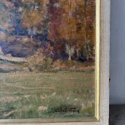 Landscape with cows, signed Abel Gay.