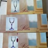 18 vintage Lilac series crystal glasses