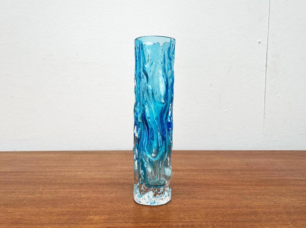 Glass vase with bark design by Ingrid Glas, Germany, 1960s.