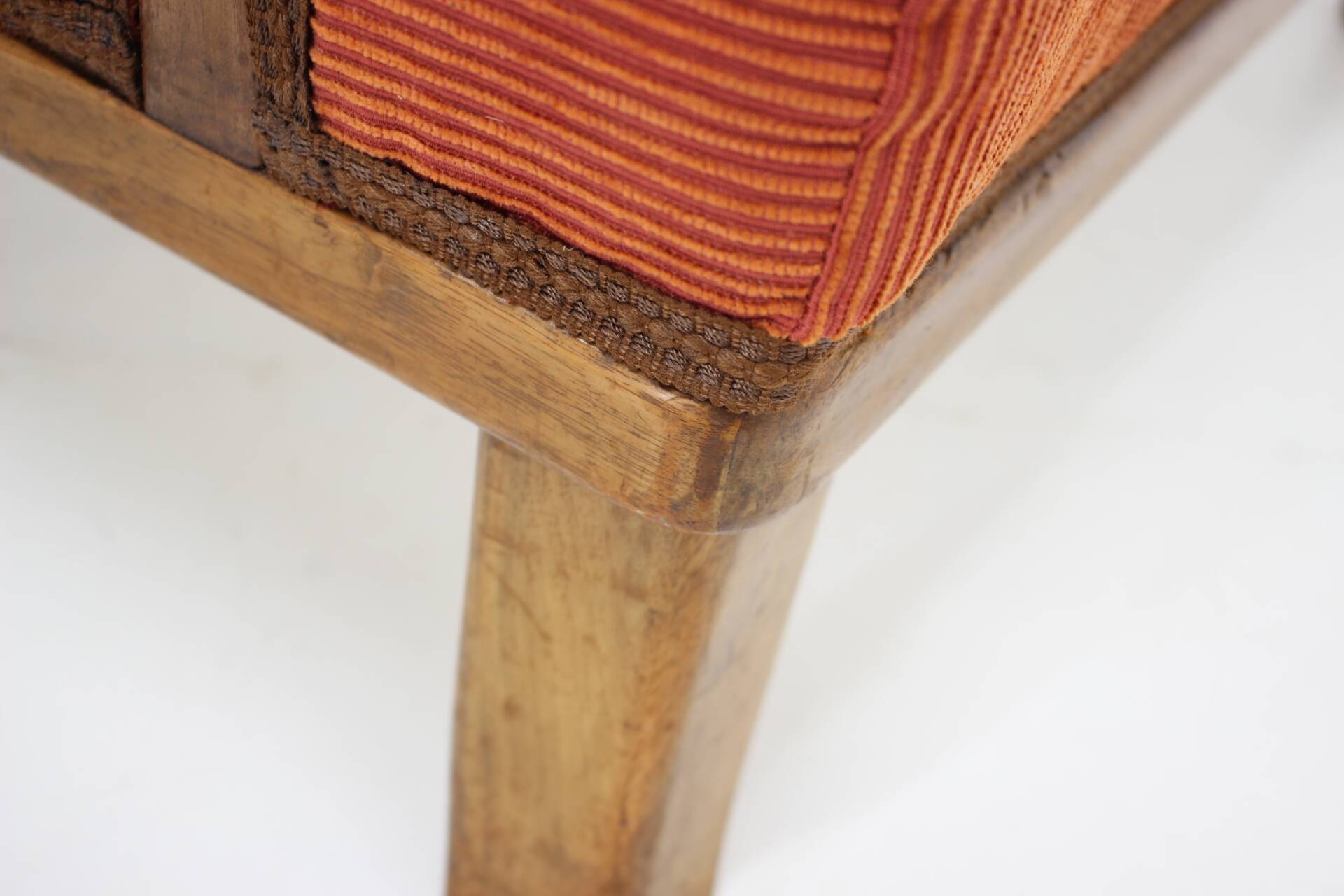 1930s art deco armchair with tabouret, czechoslovakia