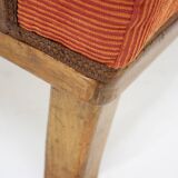 1930s art deco armchair with tabouret, czechoslovakia