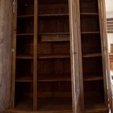 Large antique art deco wardrobe in raw solid oak