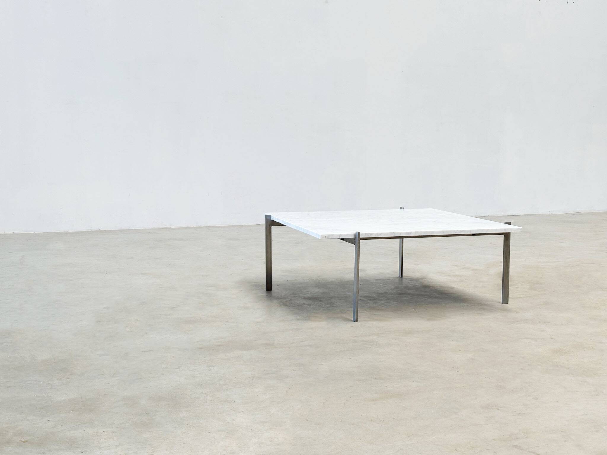 Early PK61 coffee table by Poul Kjaerholm EKC Denmark 1956 with Carrara marble top