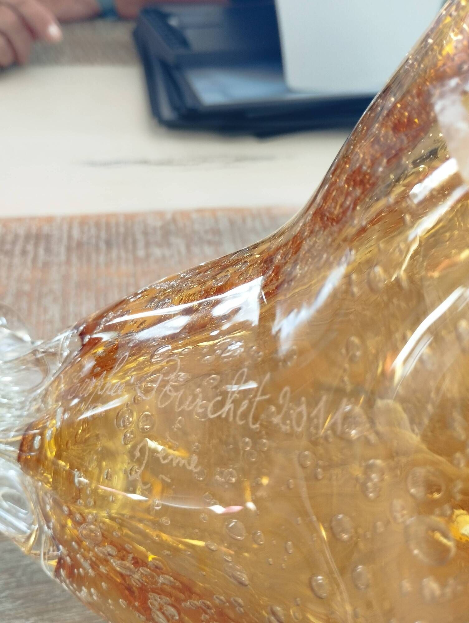Artisan crystal vase