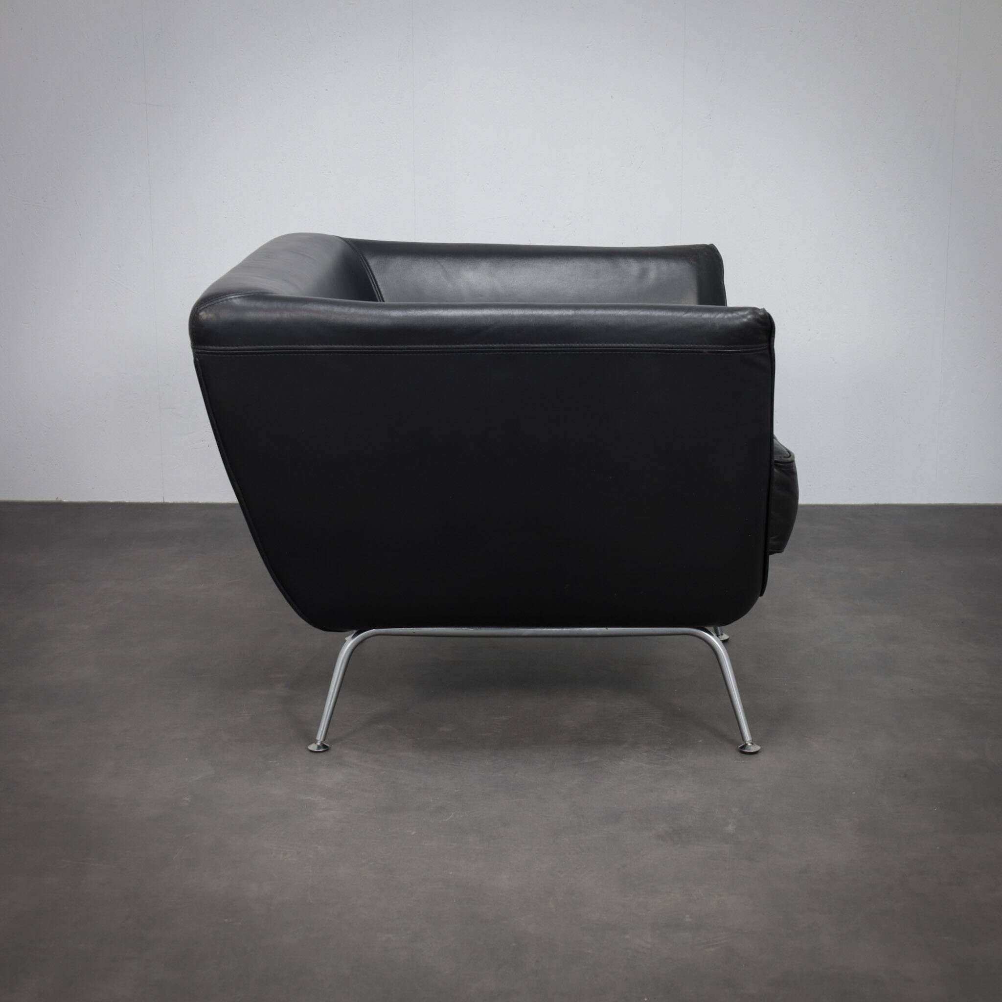 Rare leather lounge chair by Stefan Steenkist for Young International, Netherlands, 1990s