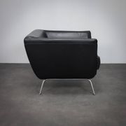Rare leather lounge chair by Stefan Steenkist for Young International, Netherlands, 1990s