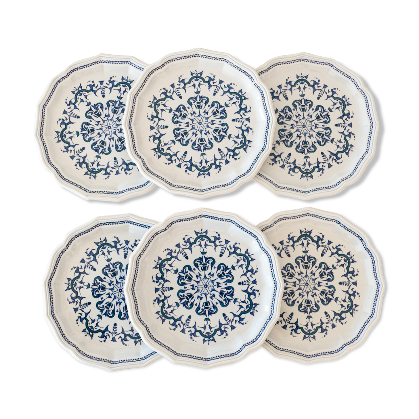 6 dessert plates Salins model "Segur"