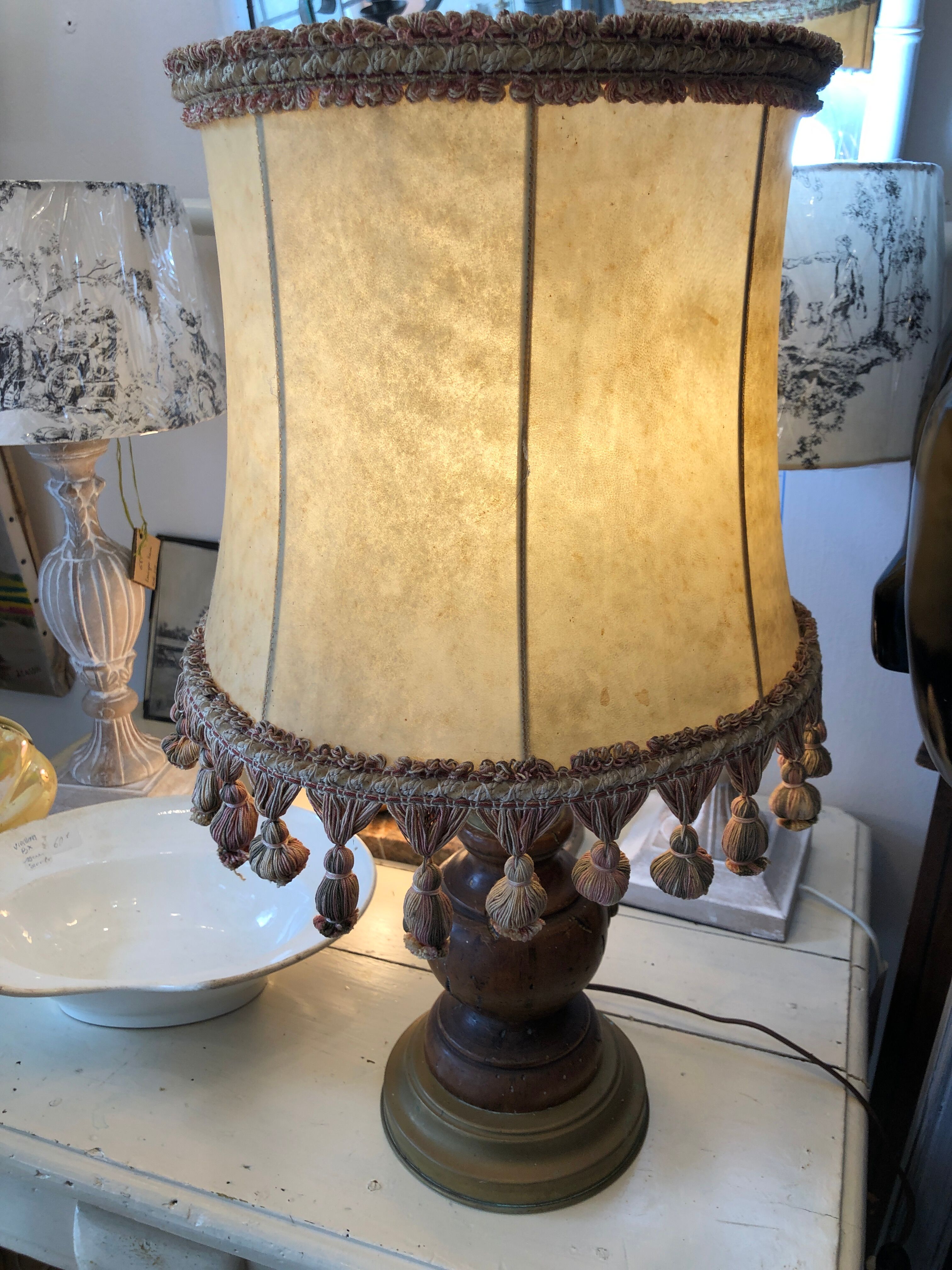 Lamp, vintage pork bladder day offal