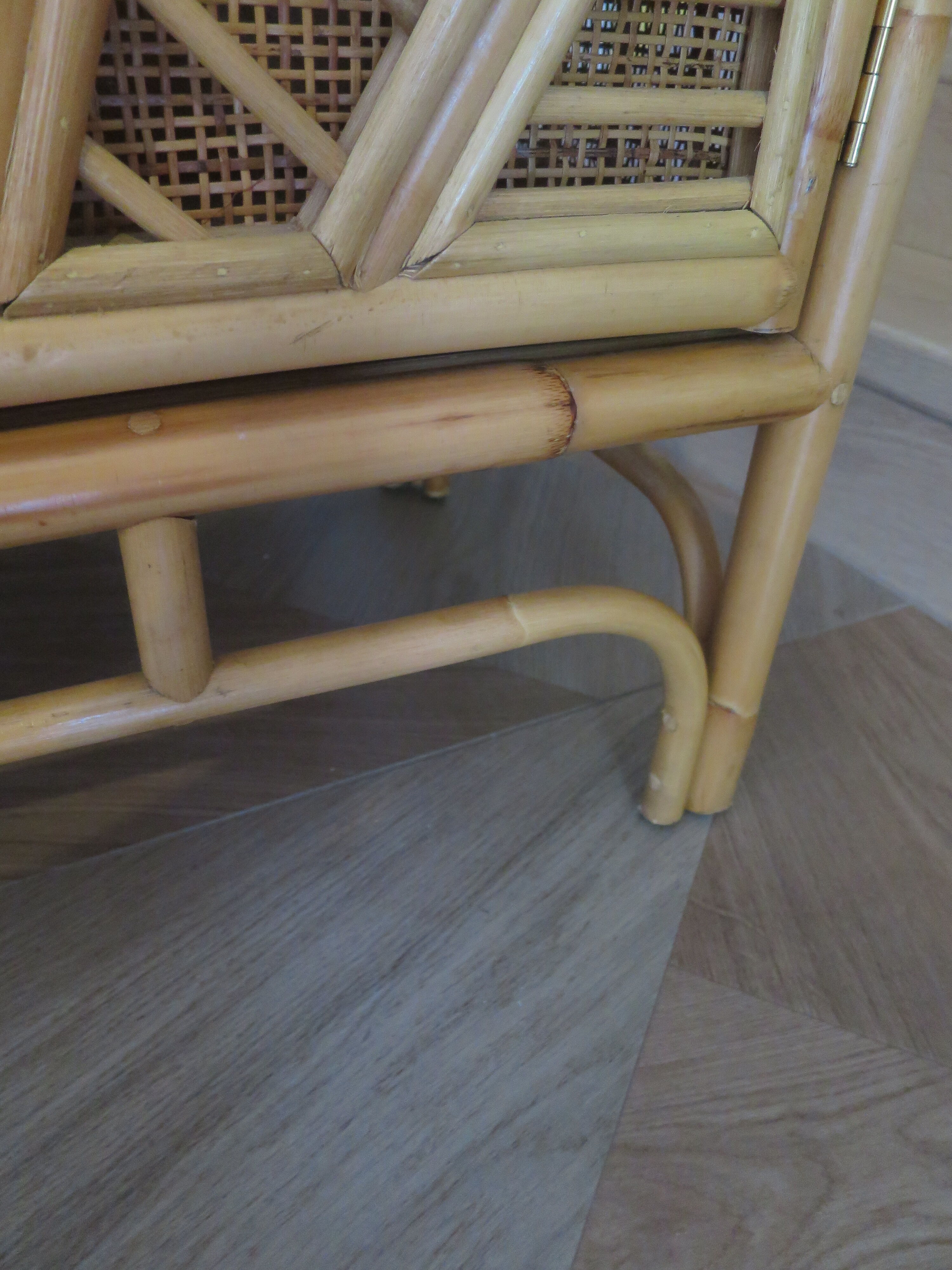 Buffet bas 2 portes -rotin tressé-bambou -cannage