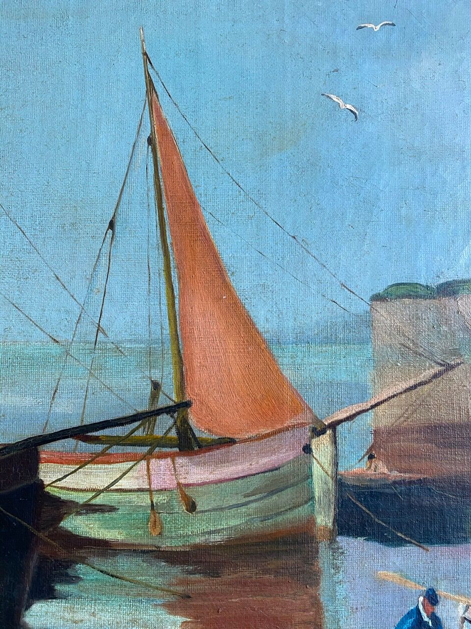 Old painting, Marine , signed 50/60s