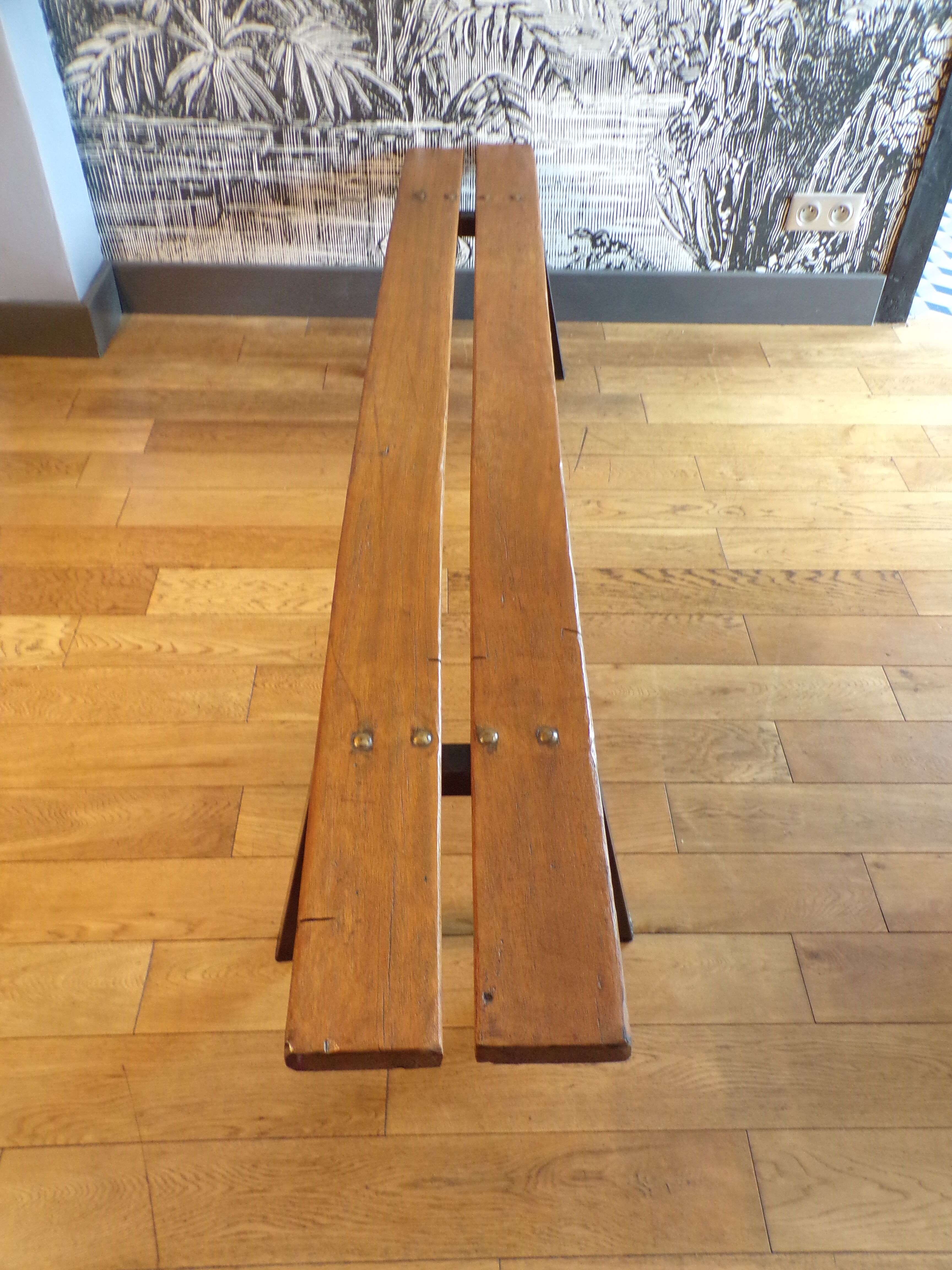 Old teak workshop bench