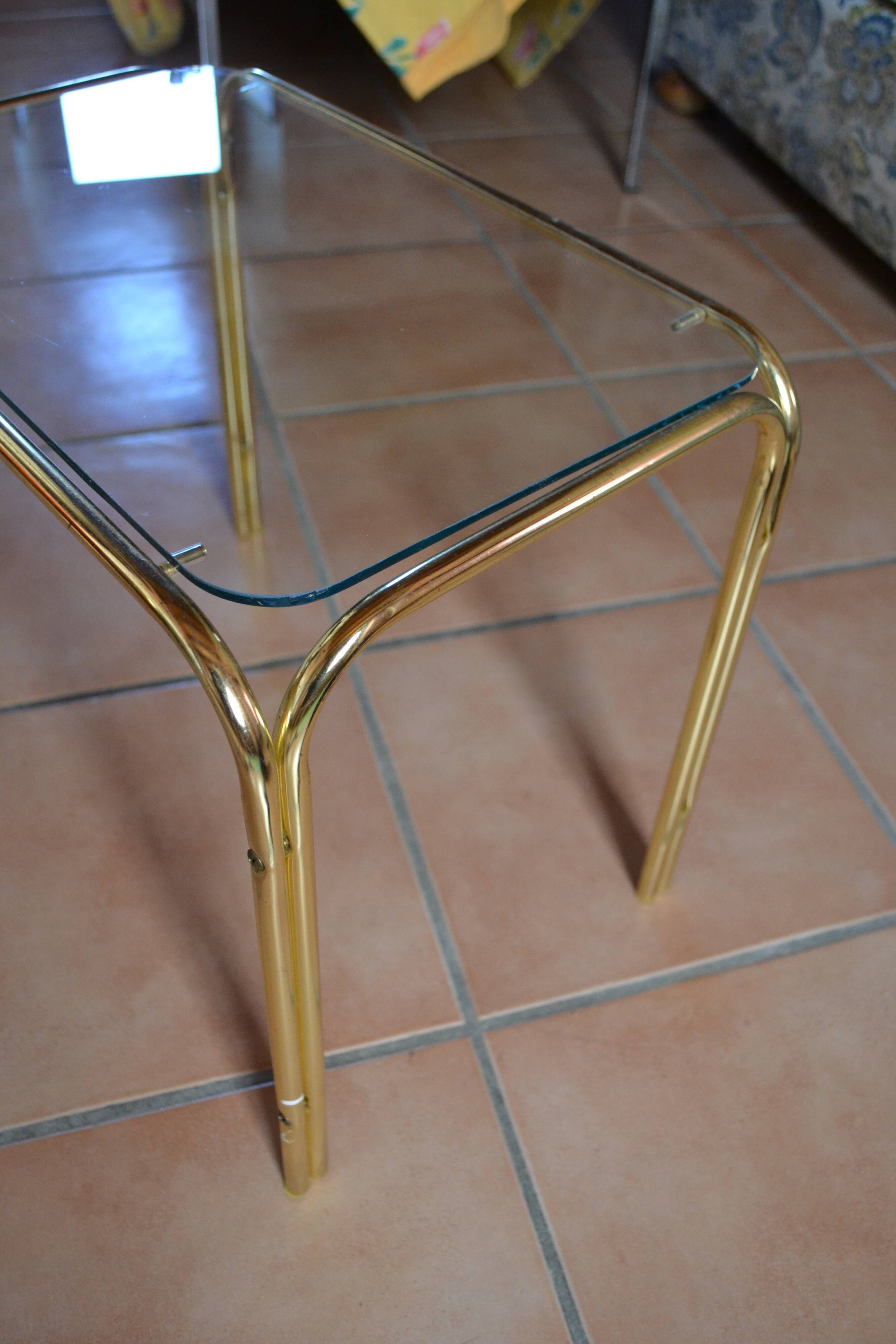 Glass side coffee table 70s