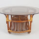 Rattan and glass coffee table