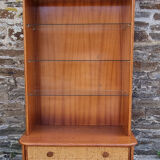Bookcase bamboo and rattan shelves, Maugrion 80s