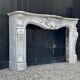 Remarkable Louis XV Style Fireplace, In Carrara Marble Circa 1880