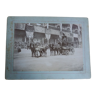 Photographie ancienne 1900 diligence chevaux tapis d'Orient, Bretagne