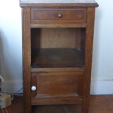 Nightstand wood and pink marble, art deco