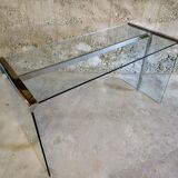 Glass and chrome design desk by Gallotti and Radice 1970