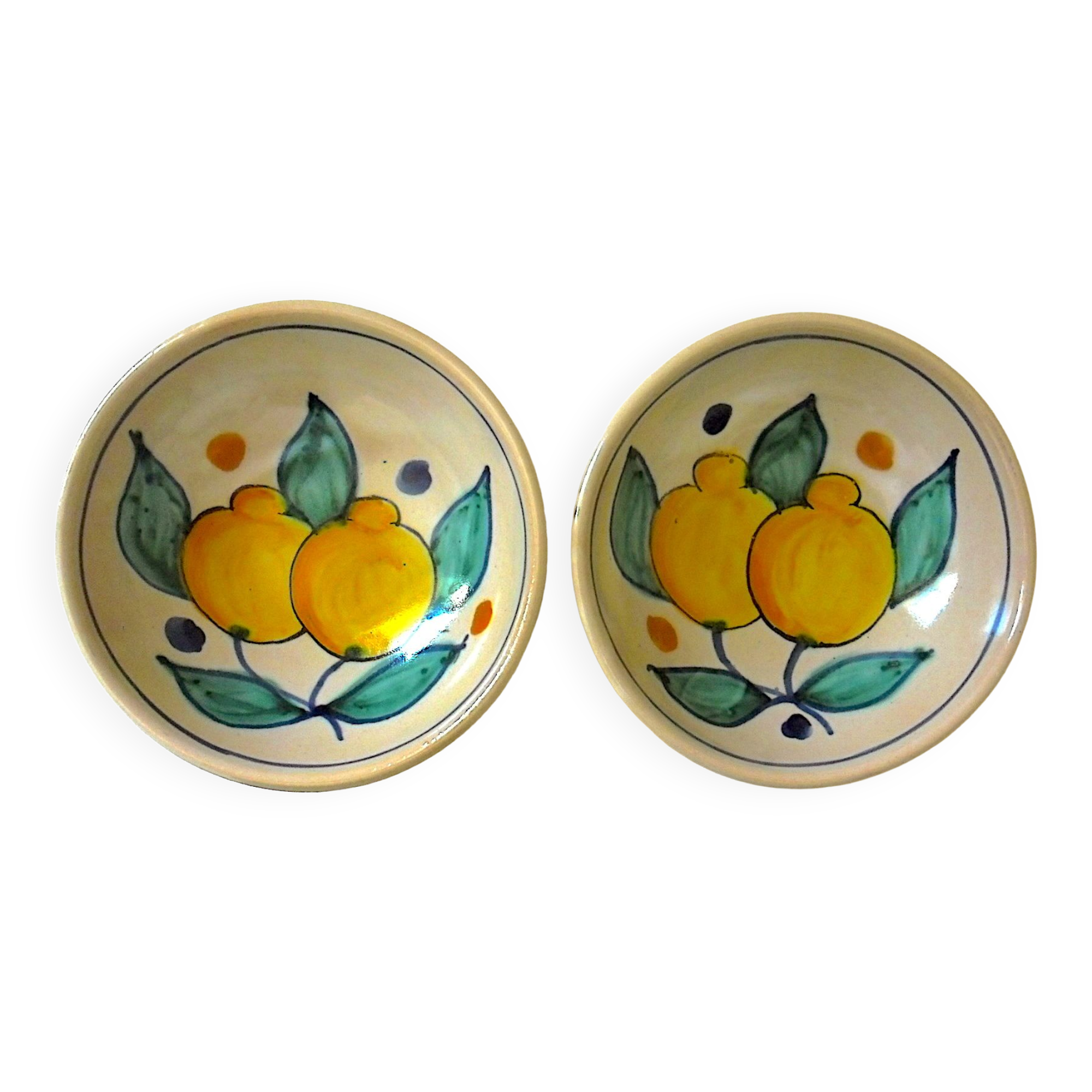 Pair of Sicilian earthenware sorbets