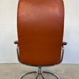 Vintage retro Ekornes Stressless reclining lounge chair & stool 1960s