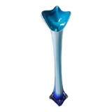 Vase Murano Calla. Forme.florale de Fleur d'Arum. Tons bleus. Haut 41 cm