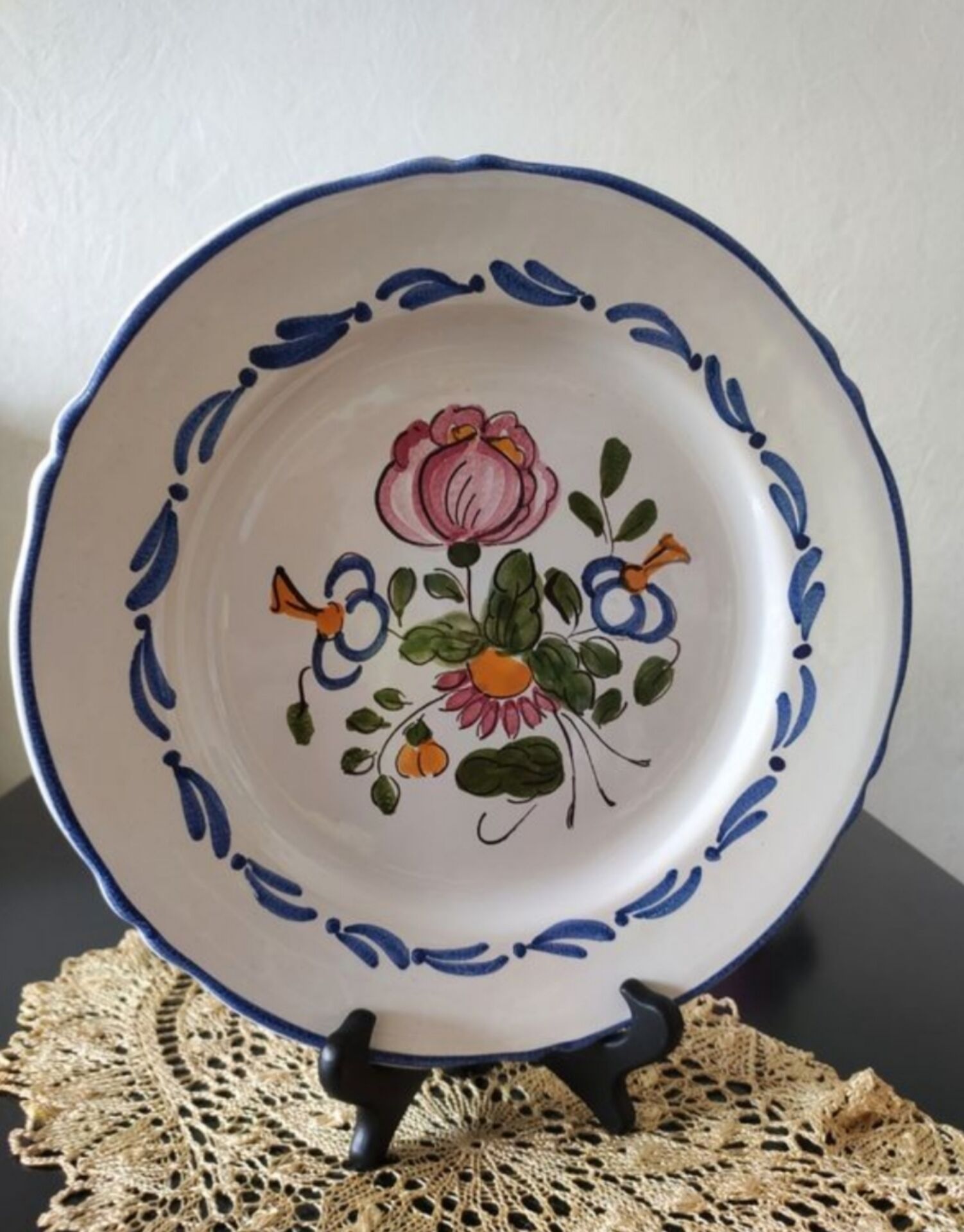 Large wall plate, hand-painted, Elchinger