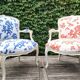 Pair of Louis XV style armchairs. New upholstery with "Coral" pattern.