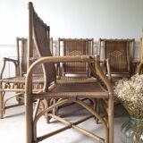 Lot de 6 fauteuils en osier