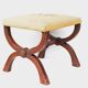 Curule Stool Empire  with Needlepoint