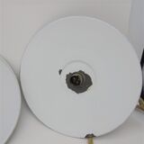 Trio of enamelled sheet metal suspensions