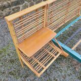 Vintage rattan bed and bedside