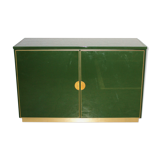 Italian emerald green and brass cabinet ,1970