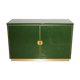 Italian emerald green and brass cabinet ,1970
