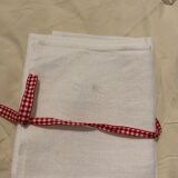 CR monogram hemp tablecloth
